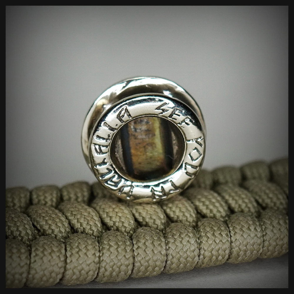 Бусина - вставка для браслета "Громовик" , мельхиор