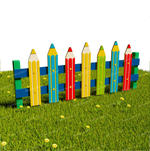 Забор уличный из экопластика Карандашики