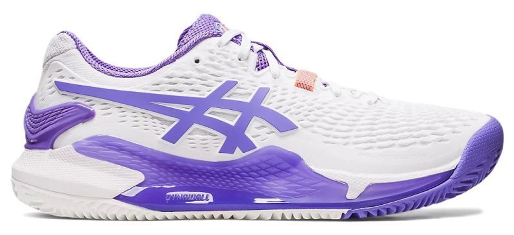 Женские Кроссовки теннисные Asics Gel-Resolution 9 Clay - white/amethyst