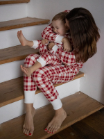 Комбинезон на манжетах Mjölk Christmas Check, с рукавом реглан
