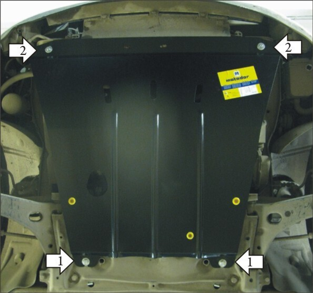Защита картера Двигателя, КПП. 2 мм, Сталь. для Ford Focus 1998-2004 MOTODOR.00708