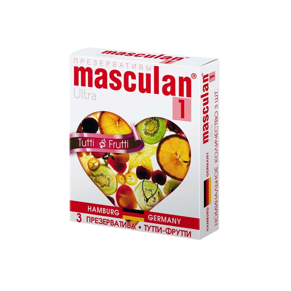 Презервативы Masculan Ultra 1,  3 шт.  Тутти-Фрутти (Tutti-Frutti)