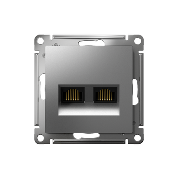 Розетка компьютерная 2-м AtlasDesign RJ45 кат.5E механизм сталь SE ATN000985