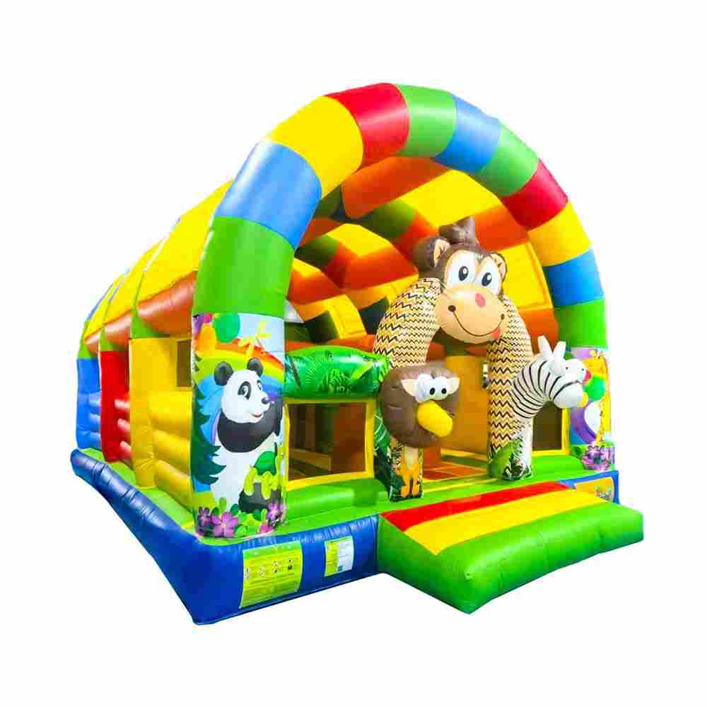 Коммерческий надувной батут «Зверята с крышей 2» без горки, 7*5*4 м