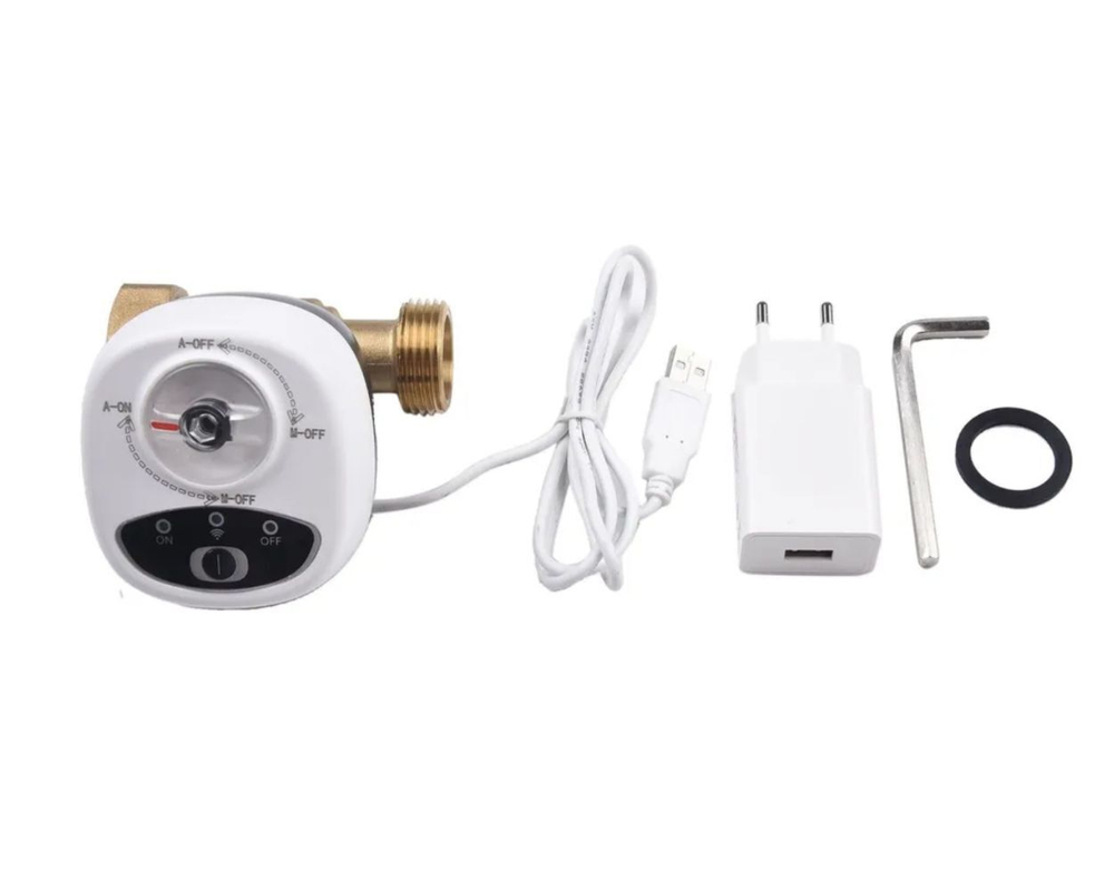 Умный WiFi шаровый кран с электроприводом USB5V + ручное управление (Работает с Tuya, SmartLife, Яндекс Алиса)