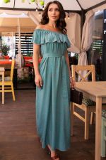 Платье Элинор макси (серо-голубое) П14010-12М LT Collection