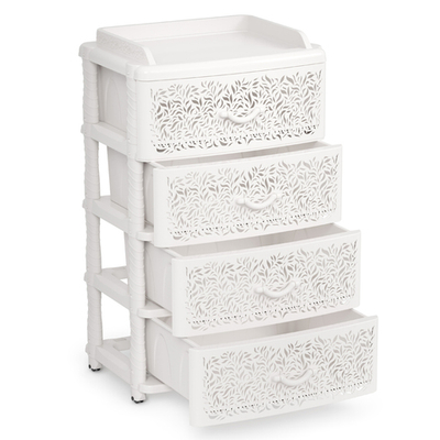 Комод 4-х секционный "Аура" широкий (белый)