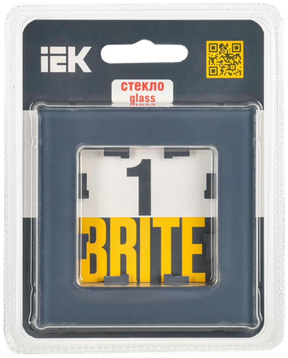 BRITE Рамка 1-местная РУ-1-2-Бр стекло маренго матовый IEK