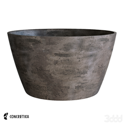 Кашпо BOWL CONCRETE GREY DARK D52 H29