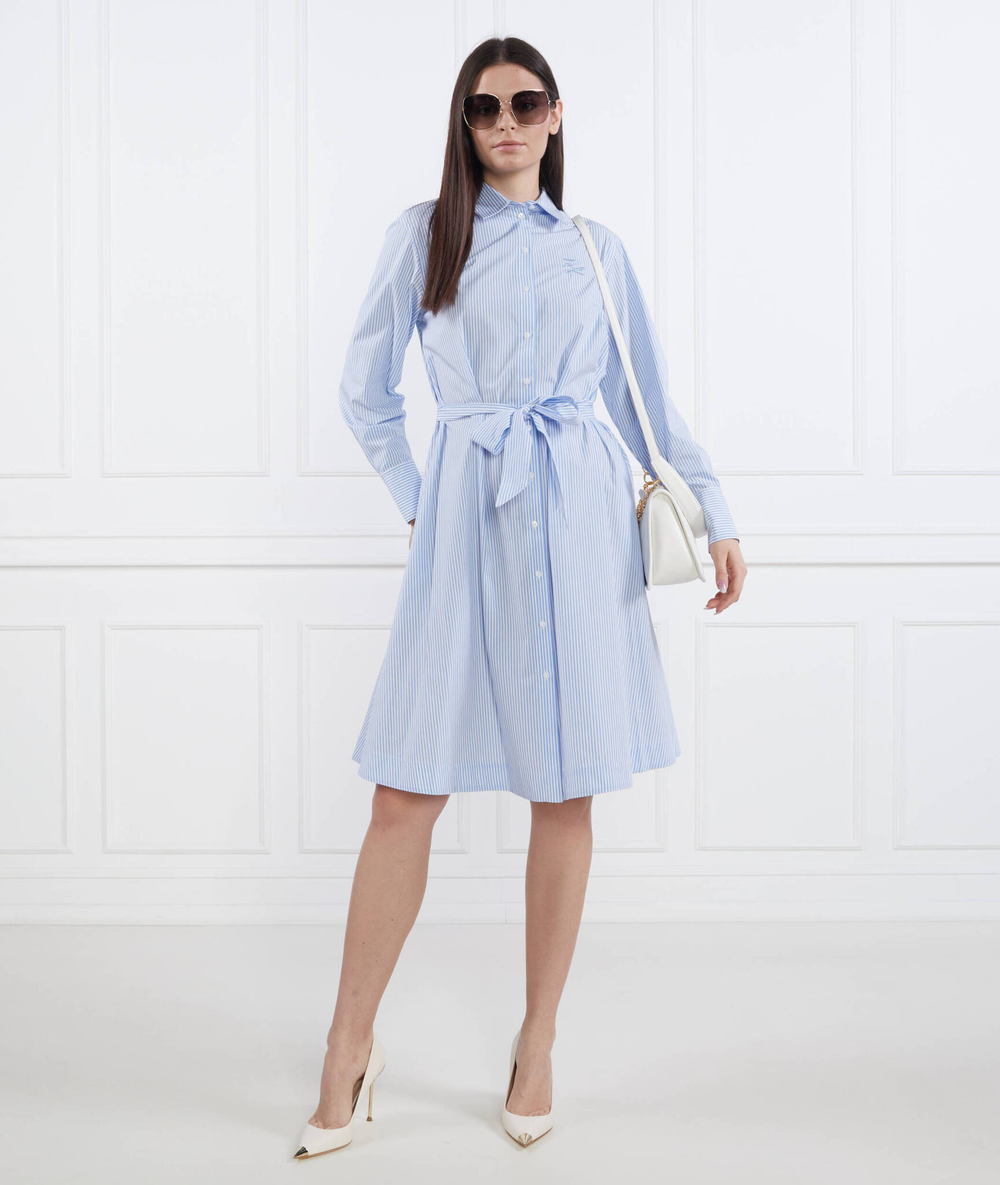 Платье Striped shirt dress with logo embroidery Karl Lagerfeld - голубой(231W1301)