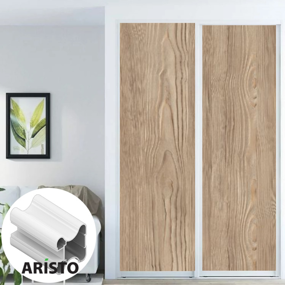 Дверь-купе ARISTO Н, ЛДСП LAMARTY, профиль белый глянец (17 цветов)