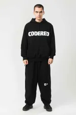 Худи Codered Base Hoodie Wide Summer Logo R Черный/Белый принт CODERED