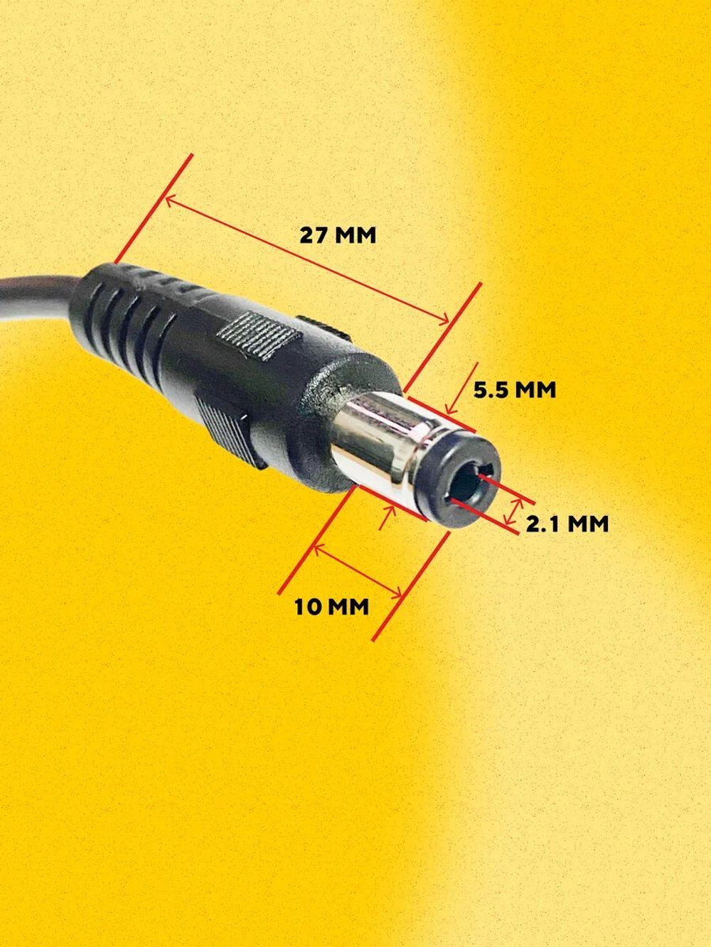 Кабель питания с разъемом DC5.5 x 2.1 для зарядного устройства (1.2 м, 24 AWG)