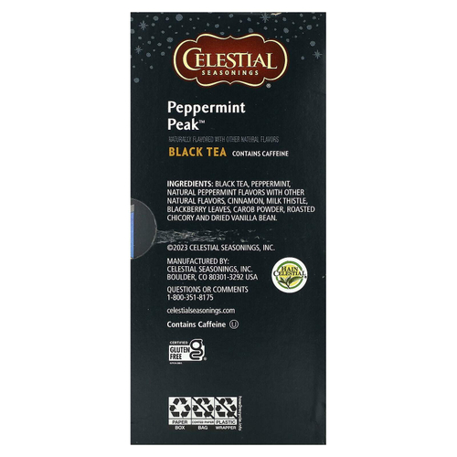 Celestial Seasonings, черный чай, перечная мята, 20 чайных пакетиков, 41 г (1,4 унции)