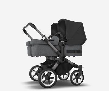 Коляска для двойни 2 в 1 Bugaboo Donkey 5 Twin Midnight black/Grey melange/Graphite
