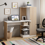 Стол компьютерный Бейсик белый/сонома