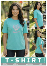 37044 Футболка женская однотонная с принтом зеленый (56)