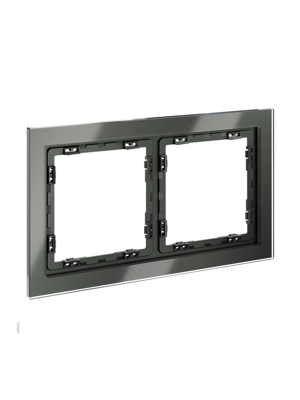 Рамка 2-м S70 стеклян. титан Voltum VLS110206