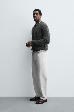 ZARA ВЯЗАНЫЙ ДЖЕМПЕР, СЕРЫЙ/СИНИЙ