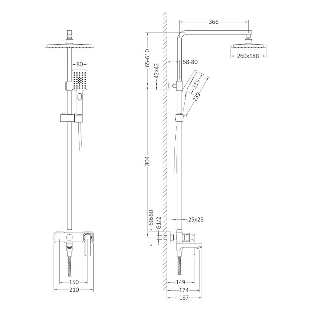 Душевая стойка Timo Torne SX-4320/17 золото матовое