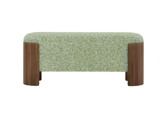 Банкетка Lagom 100 см (мятный мех, орех)