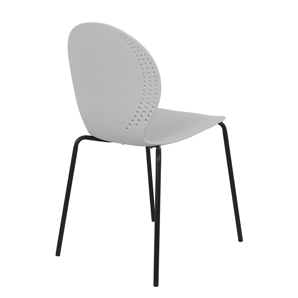 Стул пластик Wave серый с черными ножками