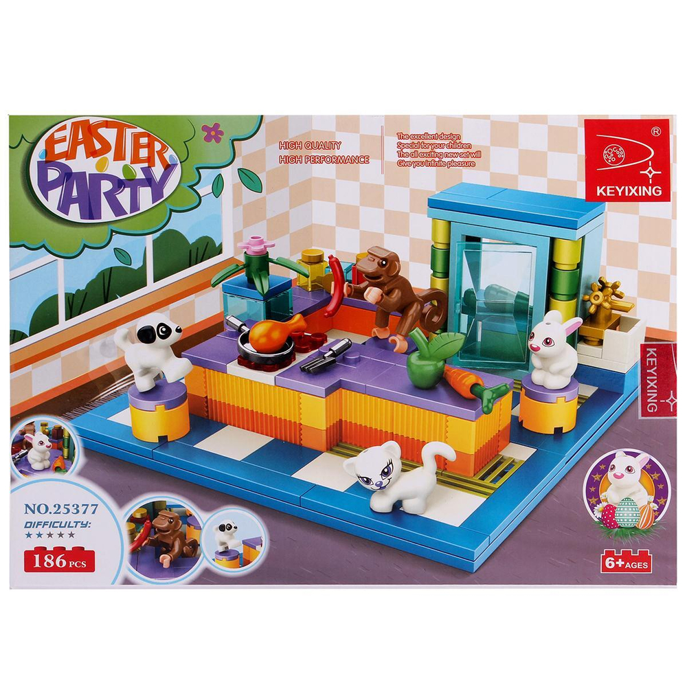 Конструктор блочный Аусини для малышей 186дет., коробка 25377