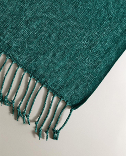 Zara Home - Синель одеяло, бирюзовый, 140x190 см