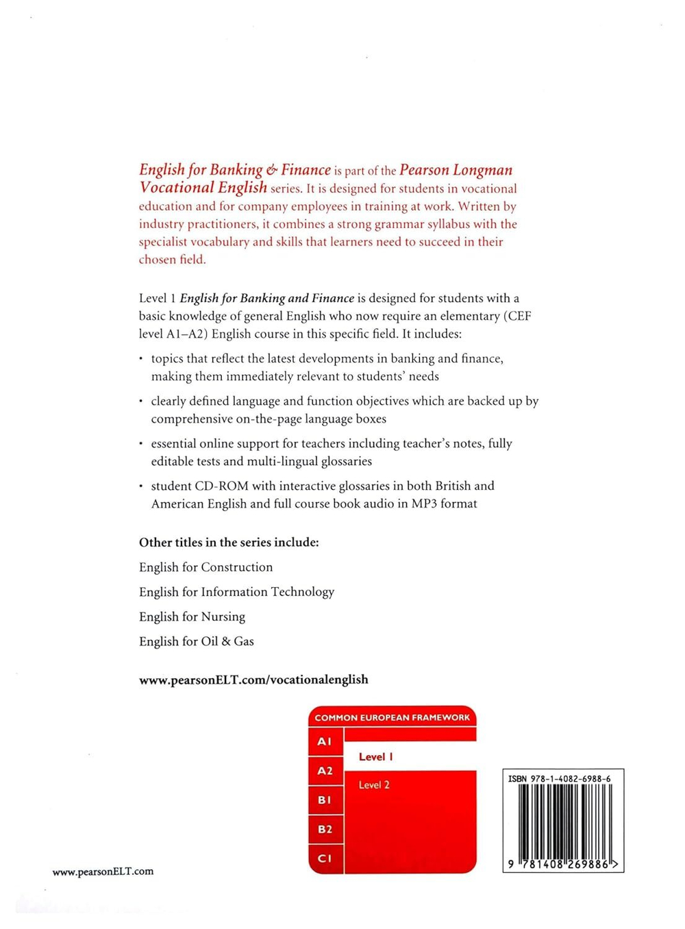 English for Banking & Finance Level 1 Coursebook and CD-Rom Pack (Vocational English) 1st Edition