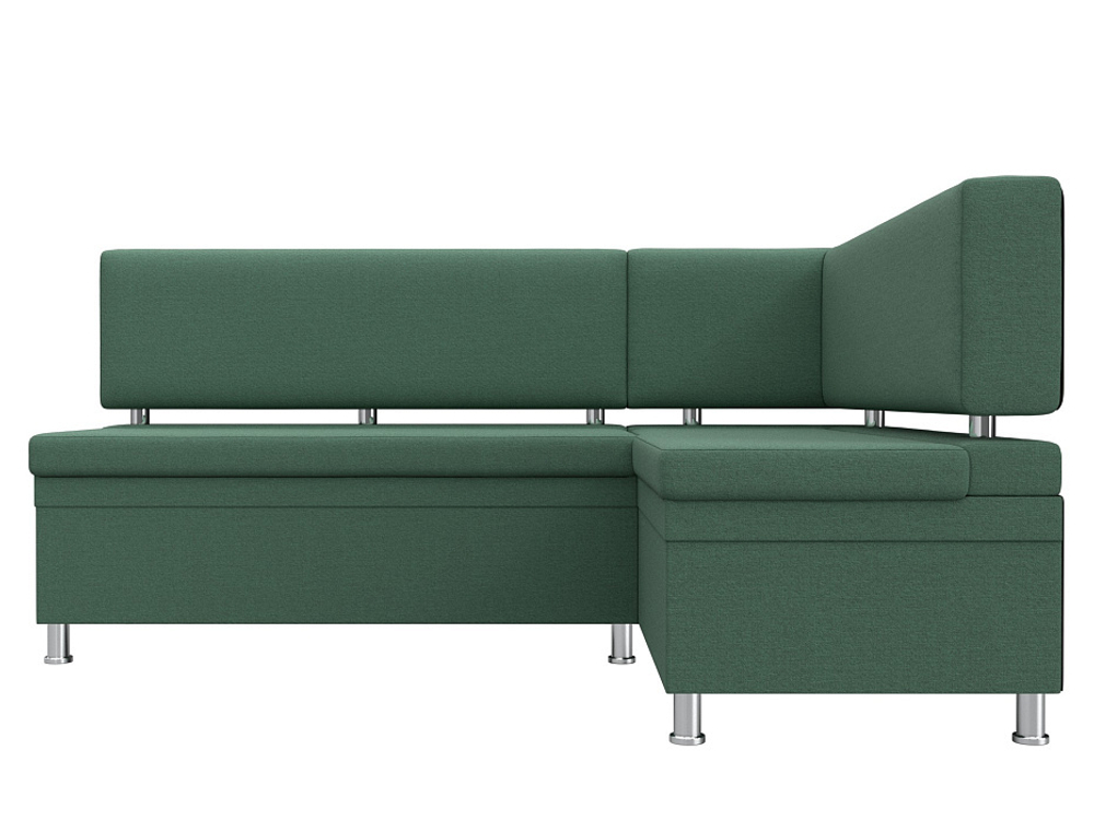 Диван кухонный угловой Стайл правый угол, Амур 11 зеленый, Рогожка, 123235