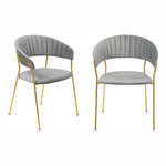 Комплект из 2-х стульев Turin серый, золотые ножки