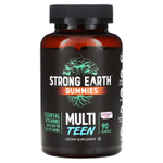 YumVs, Strong Earth, жевательные мармеладки для подростков, малина, 90 жевательных таблеток