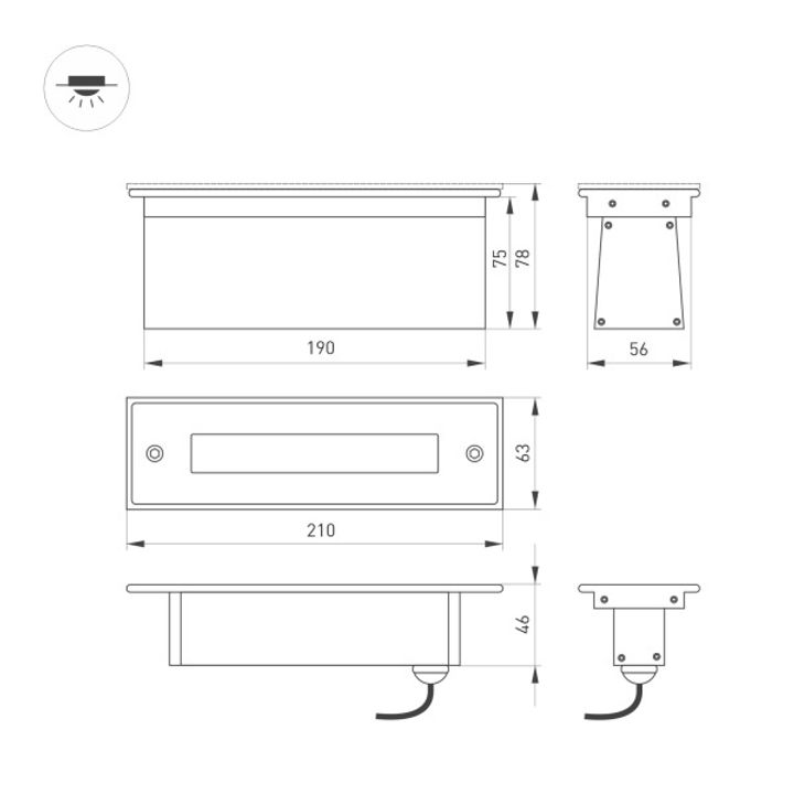 Ландшафтный светодиодный светильник Arlight LTD-Line-Tilt-S210-8W Day4000 034827