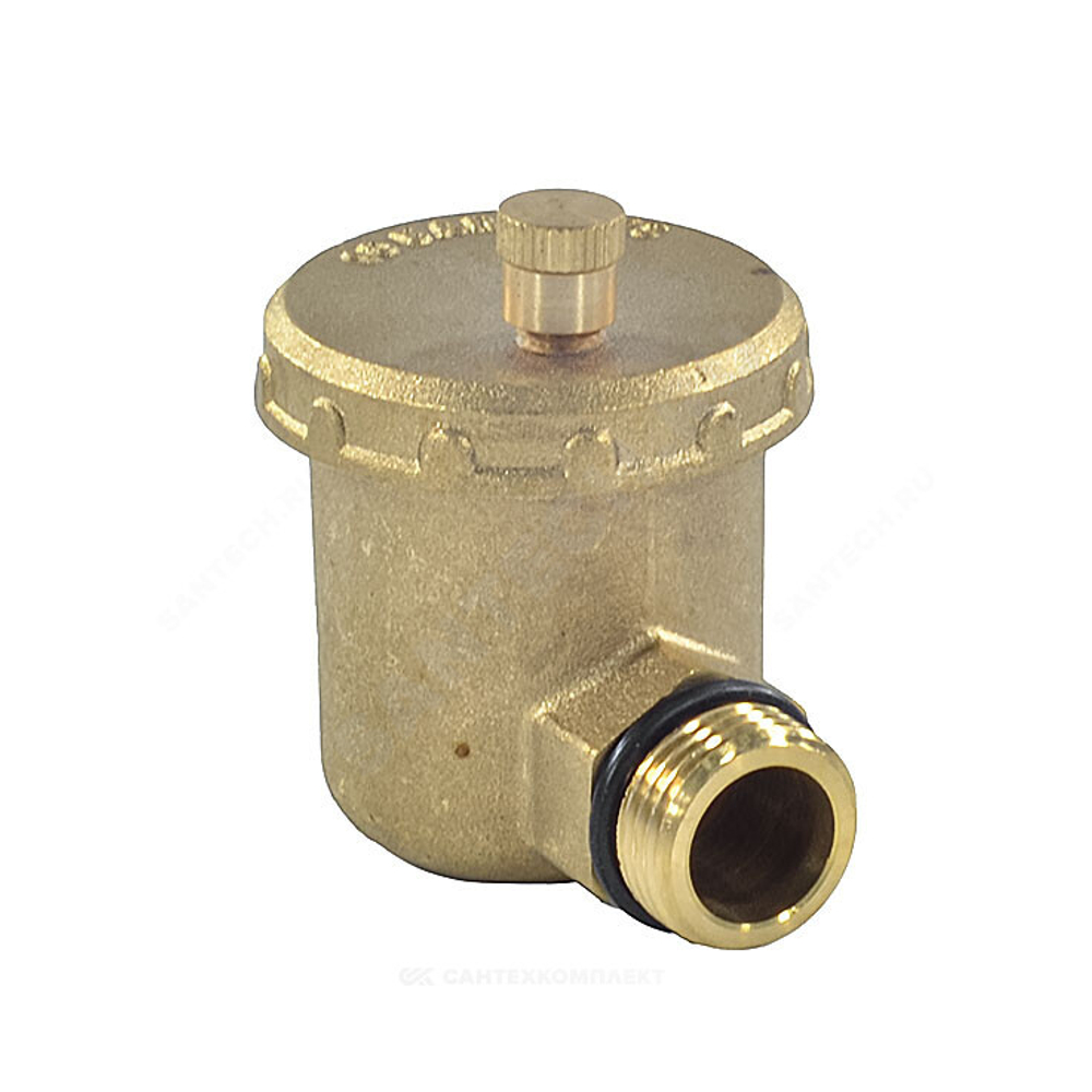 Воздухоотводчик автоматический латунь 5004 Ду 15 Ру10 G1/2" НР угловой Aquasfera 5004-01 .