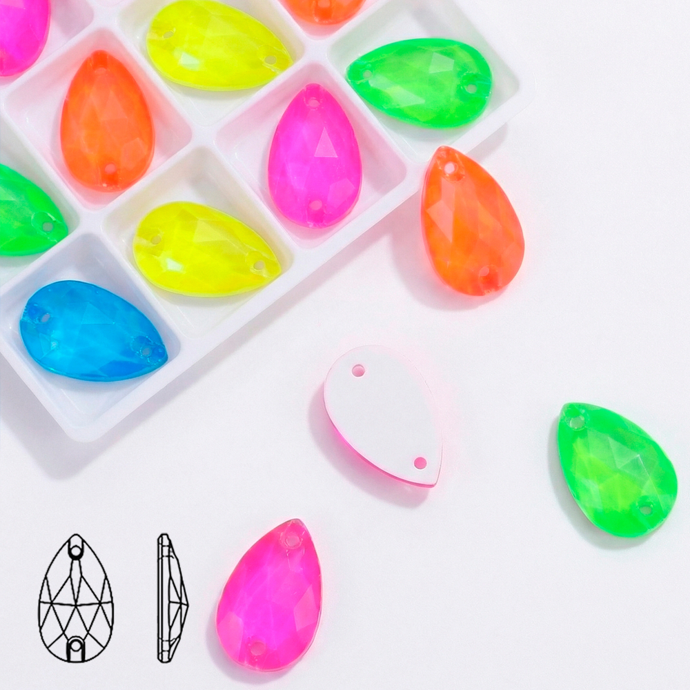 Пришивные стразы Neon Mix (капля)