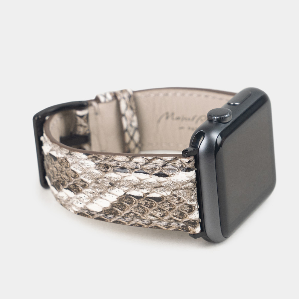 Ремешок для Apple Watch 40/41/42 mm из кожи питона, натурального цвета