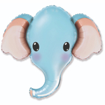 Шар Фольгированный Голова Слона голубая (Голубой)