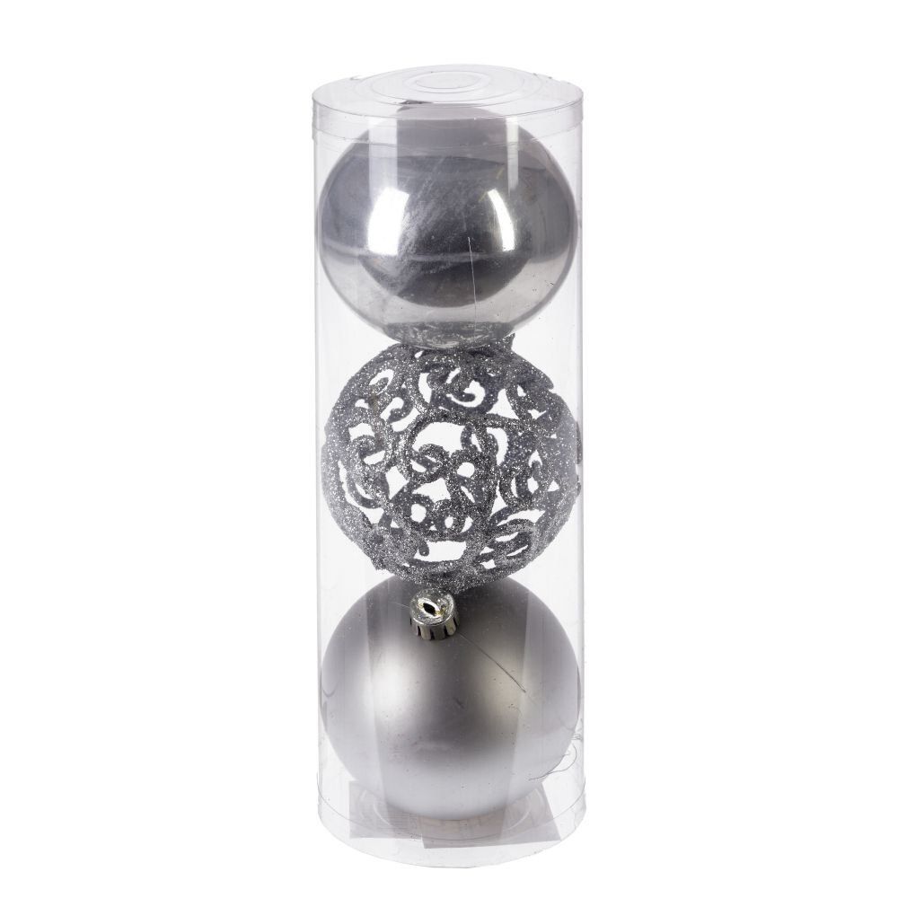 GAEM Набор из 3шт, Украшение новогоднее Шар "Трио фэнтези", D 8 см, L8 W8 H24 см