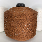 LINETTE PAILLETES - 80% лен, 20% п/а, микропайетки 2мм - серебро, коричневый; 450м\100гр