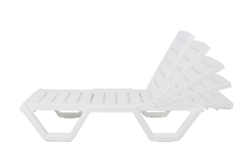 Шезлонг Tweet пластиковый белый с колесиками