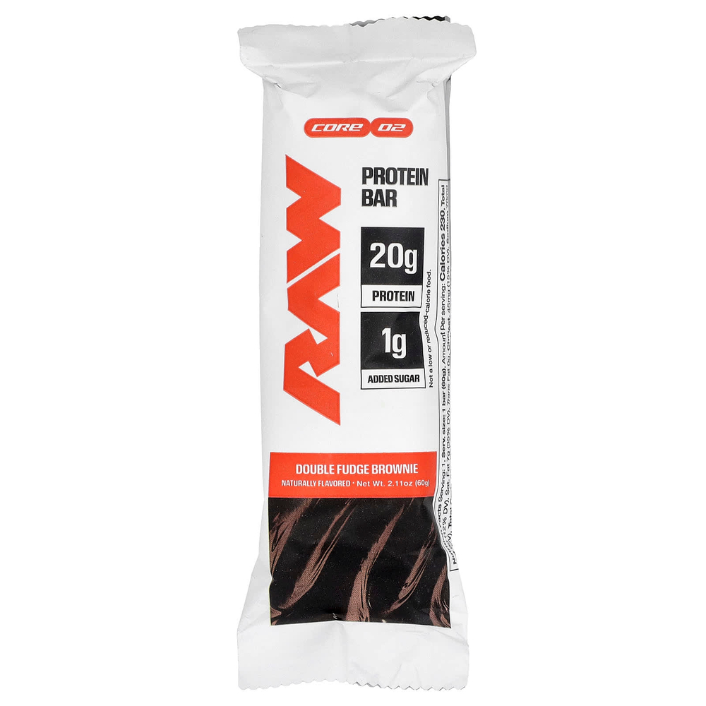Raw Nutrition, протеиновый батончик, брауни с двойной помадкой, 12 батончиков по 60 г (2,11 унции)