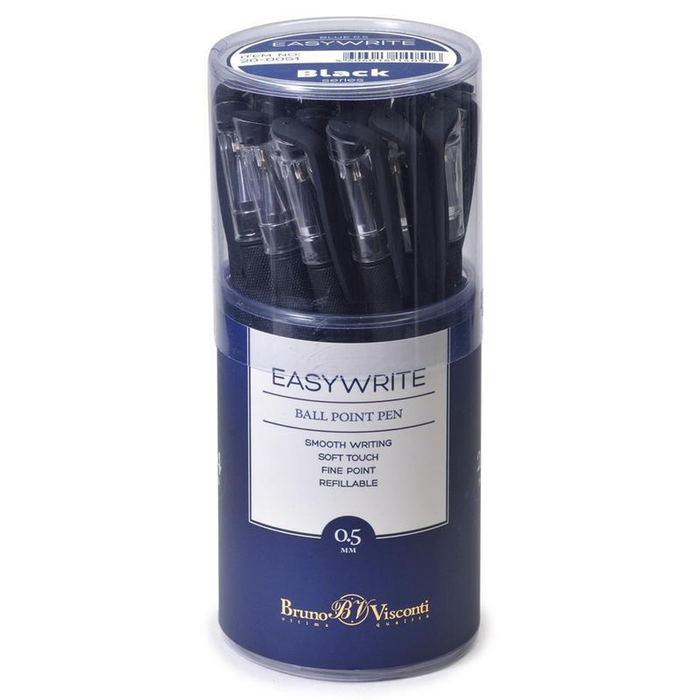 Ручка шариковая Bruno Visconti "EasyWrite Black", синяя, 0,5мм
