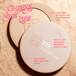 3INA The No-Rules Powder - Многофункциональный косметический продукт для макияжа глаз, губ и лица оттенок 512 - Soft pearly gold, highlighter, 8 g