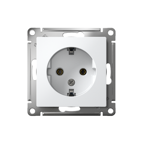 Розетка 1-м СП AtlasDesign 16А IP20 с заземл. механизм бел. SE ATN000143