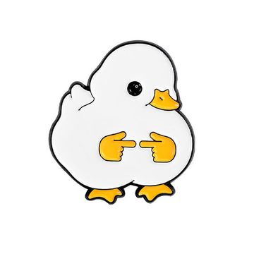 Значок металлический на одежду/Пин. Утка стесняшка