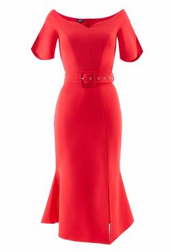 Трикотажное платье красное 23-02-20 SS