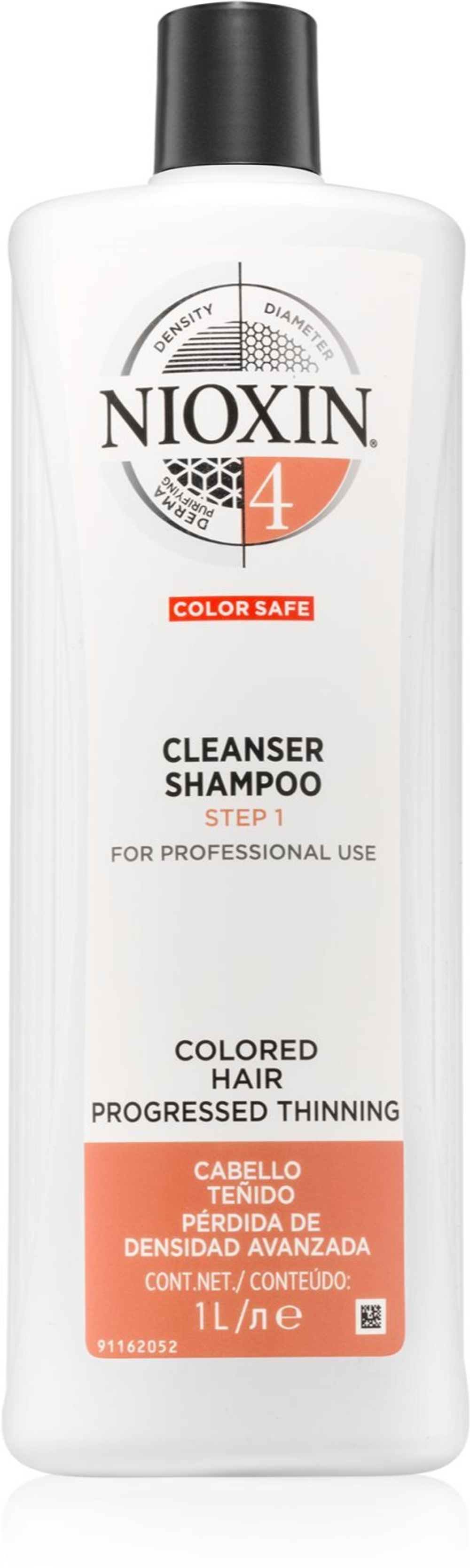 Nioxin System 4 Color Safe - мягкий шампунь для окрашенных и поврежденных волос /   1000  ml  / GTIN 8005610495132