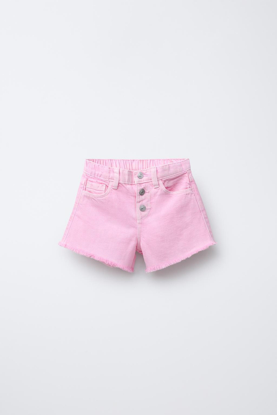 ZARA БЕРМУДЫ TS FIT ИЗ ТВИЛА, РОЗОВЫЙ
