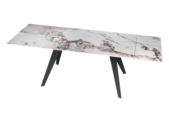 Стол "РЕЙН" 160-240, керамика Top Pandora глянцевый, опоры черный муар