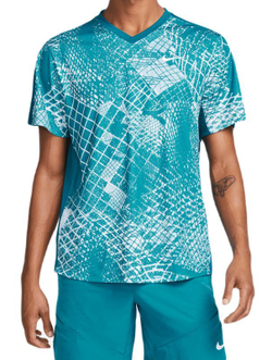 Футболка мужская теннисная Nike Court Dri-Fit Victory Novelty Top - green abyss/white